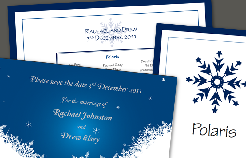 Rachel & Drew's Wedding Stationery Montage of wedding stationery.