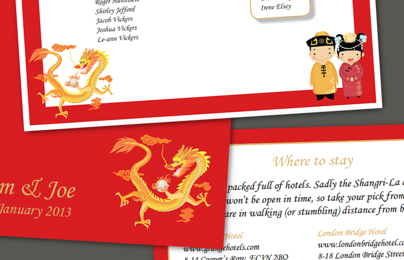 Sam & Joe's Wedding Stationery Montage of wedding stationery.
