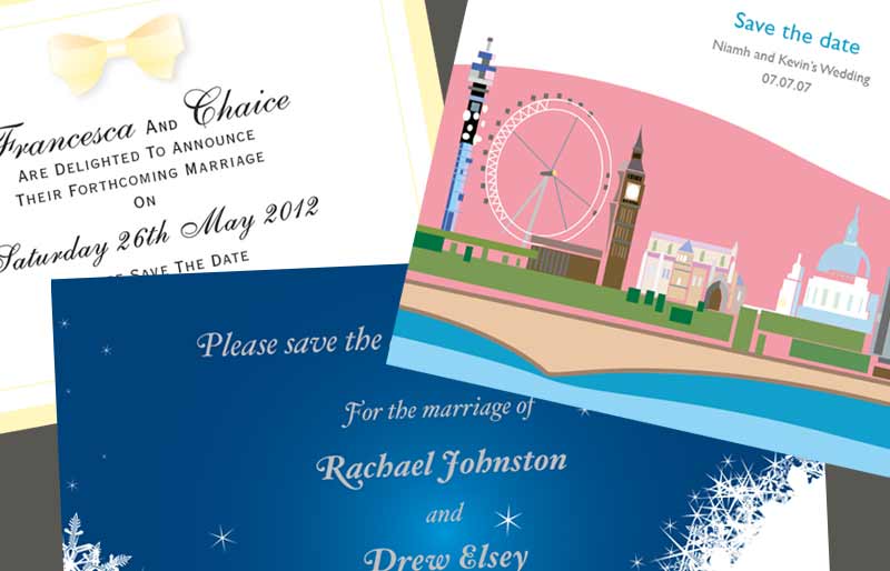 Montage of Save the Date Cards