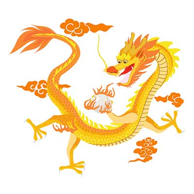 Chinese dragon motif.