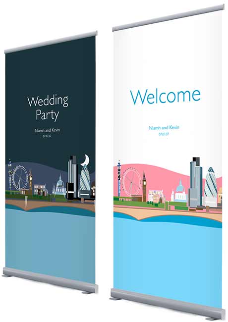 Welcome and Wedding Party signs.