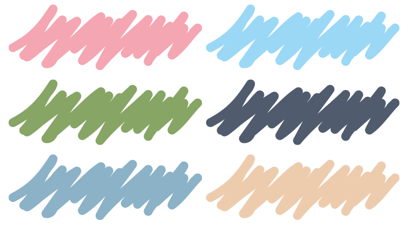 Colour Swatches for Niamh & Kevin's Wedding Stationery Scribbled graphic swatches representing colour palette.